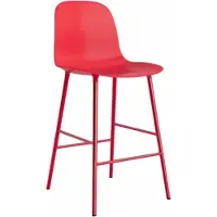 Normann Copenhagen Barstoel Form Bar Chair 65 cm Steel Bright Red