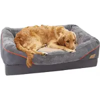Bingopaw Orthopaedic Dog Bed Sofa XXL - Pet Bed with 10 cm Thick Sponge Dog Cushion - Removable Washable Cover - Puppy Bed Large -Non-Slip Grey 120 x 90 cm