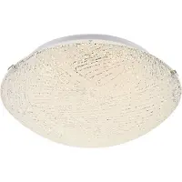 Globo Plafondlamp Woonkamerlamp Slaapkamerlamp Ganglamp, metaal patroon glas wit gesatineerd, 1x LED 8W 600Lm warm wit, DxH 25x9.5cm