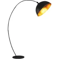 Globo Lighting Boog vloerlamp zwart goud Woonkamerlamp Bijzetlamp slaapkamer, met draaibare kap, 1x E27, LxH 115x182 cm