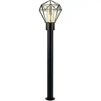 Globo Patio lamp terraslamp buitenlamp industriële vloerlamp zwart roestvrij staal voetlamp, 1x E27, LxH 22,5x100 cm