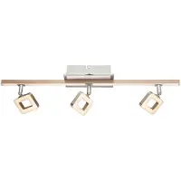 Globo Plafondspot Spotlight LED plafondstrip verplaatsbare woonkamerlamp, track verlicht, chroom, 18W 1620lm 3000K, LxBxH 61,5x9x16 cm 56112-3