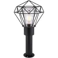 Globo Buitenlamp vloerlamp terraslamp tuinlamp, roestvrij staal zwart metaal, spatwaterdicht, L 22,5 cm
