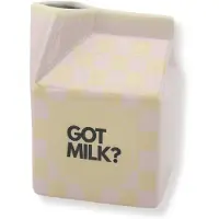 Housevitamin - Bloemenvaas - Melkpak Vaas 'Got Milk' - Roze/Geel - Dolomiet - 10,5x9x13,5cm