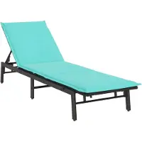 vidaXL Ligstoel met kussen, zwart polyrotan