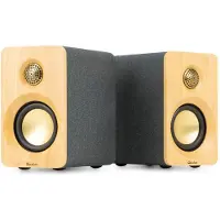 Audizio KS16 boekenplank speakers - Bluetooth speaker set - Platenspeler speakers - 100W - Bamboe