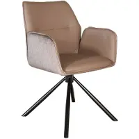 Lizzely Garden & Living SET DEAL: 6 STUKS Eetkamerstoel met armleuningen draaibaar bruin chenille Emily eetstoel zetel