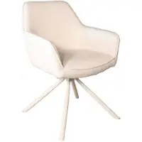 Lizzely Garden & Living SET DEAL: 6 stuks Eetkamerstoel met armleuning draaibaar beige stof Lies eetstoel zetel
