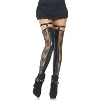 Leg avenue Wetlook, lace footless thigh