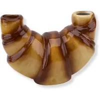 Housevitamin - Bloemenvaas - Croissant Vaas - Bruin - Dolomiet - 20x10x15cm