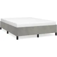 vidaXL Bedframe zonder matras lichtgrijs 137x190 cm volledig fluweel