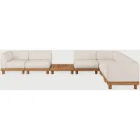 Ethnicraft Monocole Modulare Outdoor-Sofagarnitur Teak/Stoff White