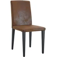 STILVORA Eetkamerstoel, set van 2, bekleed met Polyurethanleer, met metalen poten, keukenstoel geschikt voor eetkamer en woonkamer, Polyurethaneetkamerstoel