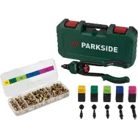Parkside Klinkmoertang - Klustang - Voor het maken van een verzonken gat door het inklinken van moeren voor bijvoorbeeld metalen buizen of metaalplaten - Lengte: 33 cm - Inclusief 150 moeren
