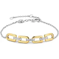 Ti sento Dames Armband - 925 zilver - Zirkonia met geel verguld - 23032ZY