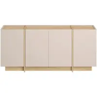 CALICOSY Buffet met 4 deuren, decor van kasjmier en saffier eiken, l180 cm onyx