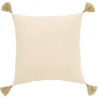 J-Line Cushion Sea Stars+Tassels Cotton Cream/Beige