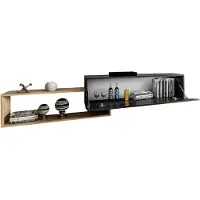 Mirjan 24 UNI Serie - Universele TV-kast - 210cm - Zwart - Dąb Wotan