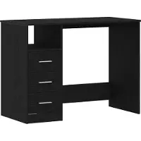 vidaXL Bureau met lades 102x50x76 cm bewerkt hout zwart eikenkleur