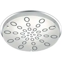 RL Plafondlamp glas rond plafondlamp dimbaar woonkamerlamp plafond, chroom, LED 20W 1800Lm warm wit, DxH 31,5x7,5 cm