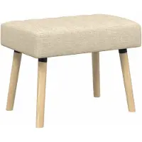 vidaXL Kanaalgeplooide Bank Crèmekleurig 60 x 40 x 45 cm Stof