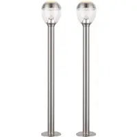 Globo Lighting Buitenlamp vloerlamp tuin roestvrij staal buiten voetlicht, IP44, 1x LED 11W 750Lm warm wit, DxH 15x99 cm, set van 2