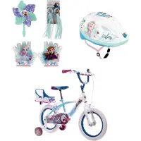 Disney Frozen Frozen fietsset; fiets 14 inch, handschoenen, windmolen, stuur fransjes en helm