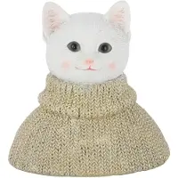 J-Line figuur Kat - polyresin - groen/wit