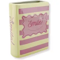 Housevitamin - Vaas - Boek Vaas - Geel/Roze - Dolomiet - 16,5x7,5x21,5cm