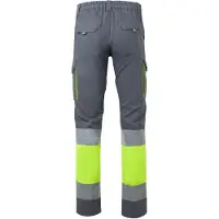 VELILLA BROEK MULTI-POCKET TWEEKLEURIG HOGE ZICHTBAARHEID Grey/Fluo Yellow - VELILLA V3030 - Maat 2XL