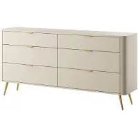 NADUVI Collection Dressoir Olivia 6 lades | NADUVI Collection spaanplaat beige 172x84x38 cm dressoirs | NADUVI