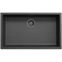 Pure.Sink Keukenwastafel 70x40 cm, zwart, inbouw- en opbouwmodel,