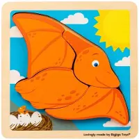 Bigjigs Houten Vormenpuzzel Pterodactyl - 4st.