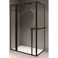 Riho Douchecabine Lucid XL GD203 Omkeerbaar Verstelbaar Aluminium 200x120x80 cm Mat Zwart