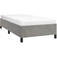 vidaXL Bedframe zonder matras lichtgrijs 100x203 cm Twin XL fluweel