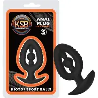 Kiotos - siliconen buttplug met expander S (zwart)