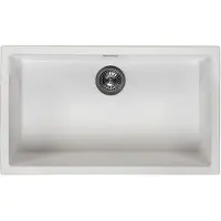 Pure.Sink Wit grote spoelbak 70x40cm onderbouw en opbouw met automatische RVS plug 1208971904