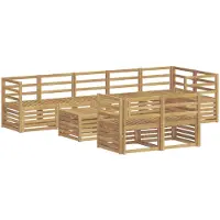 vidaXL Buiten bank set 9 st Wit Massief Acacia Hout
