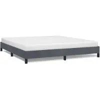vidaXL Bedframe zonder matras donkergrijs 193x203 cm kingsize fluweel