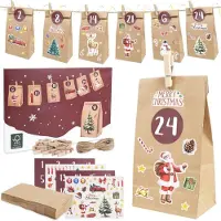 Sonstiges RUBY Adventskalender 2024, zelf te maken, kerstcadeaus voor kinderen, jutekoord, houten knijpers