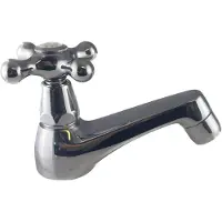 Pb klassieke fonteinkraan met sterknop koud water laag model chroom 1208956901