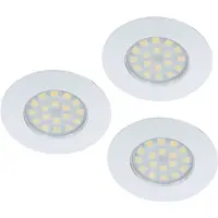 Globo Lighting Inbouw armatuur Lamp Plafondspot Inbouwspot woonkamer, rond wit, 1x LED 3,6W 230Lm 3300K, DxH 7x1,2, set van 3