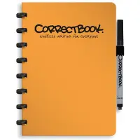 Correctbook A5 Uitwisbaar Notitieboek – Herbruikbaar schrift – Peachy Orange – Gelinieerd – Inclusief pen & wisdoekje – Aanvulbaar met extra pagina’s