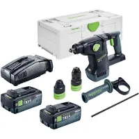 Festool KHC 18 EB-Basic accu-combinatiehamer 18 V 2,6 J SDS-Plus Brushless + 2x accu 8,0 Ah + snellader + Systainer