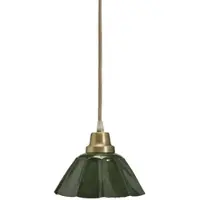 PR Home hanglamp Ester, groen, Ø 17 cm, ijzer, stekker Ester, groen, Woon-/ Eetkamer, metaal, Vintage, hanglamp