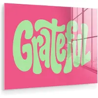 MuchoWow Glasschilderij 160x120 cm - Schilderij acrylglas - Grateful - Groen - Grafisch - Vloeiend - Foto op glas - Muurdecoratie woonkamer - Wanddecoratie slaapkamer - Schilderijen