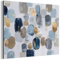 MuchoWow Aluminium schilderij 80x60 cm - Wanddecoratie metaal - Abstract - Goud - Vormen - Metalen muurdecoratie woonkamer - Decoratie industrieel - Foto op dibond - Industriële accessoires slaapkamer