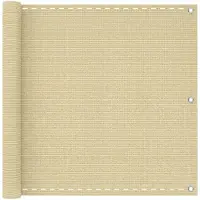 vidaXL Balkonscherm Beige 75 x 800 cm HDPE en Aluminium