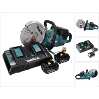 Makita DCE 090 PG2X1 accu-doorslijpmachine 36 V (2x 18 V) 230 mm borstelloos + 2x accu 6,0 Ah + dubbele lader