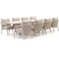 Suns + 10% kassakorting | Sato/Palermo 280cm low dining tuinset 9-delig